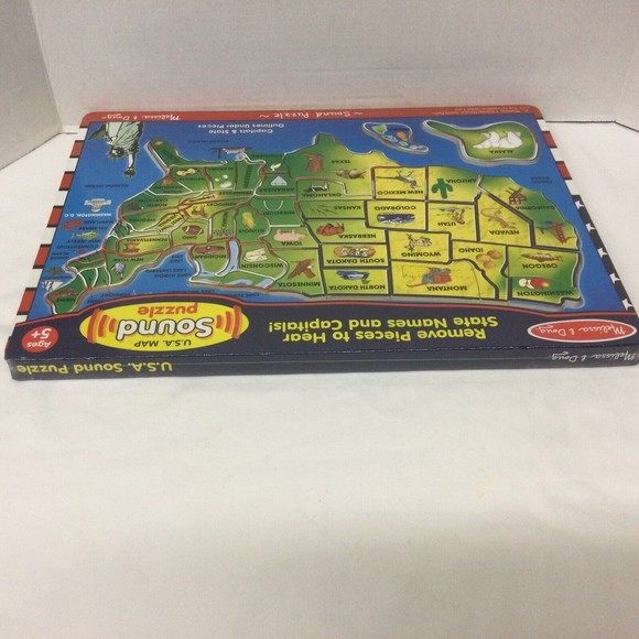 Melissa & Doug U.S.A. Sound Puzzle Wooden State Names & Capital New Sealed - Picture 8 of 10